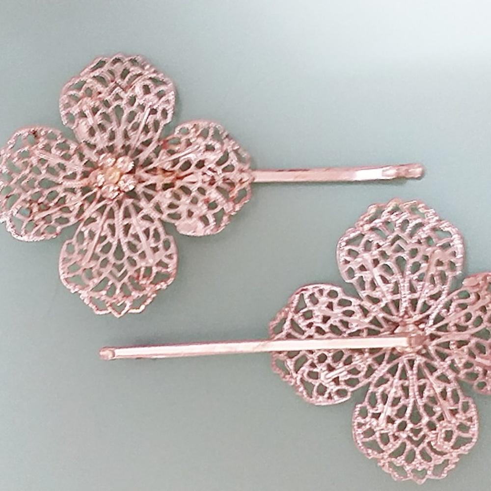 Vintage Silver designer barrettes.hair jewelry!